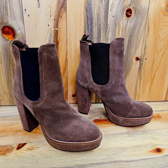H&M Stunning Tall Platform Suede Booties - Picture 1 of 7